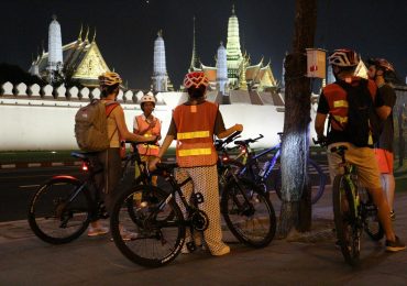 Night Bike Tour Outside the Royal Grand Palace in Bangkok
